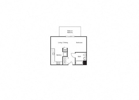 Studio Floor Plan at Ruth Court Apartments, Washington, 98112